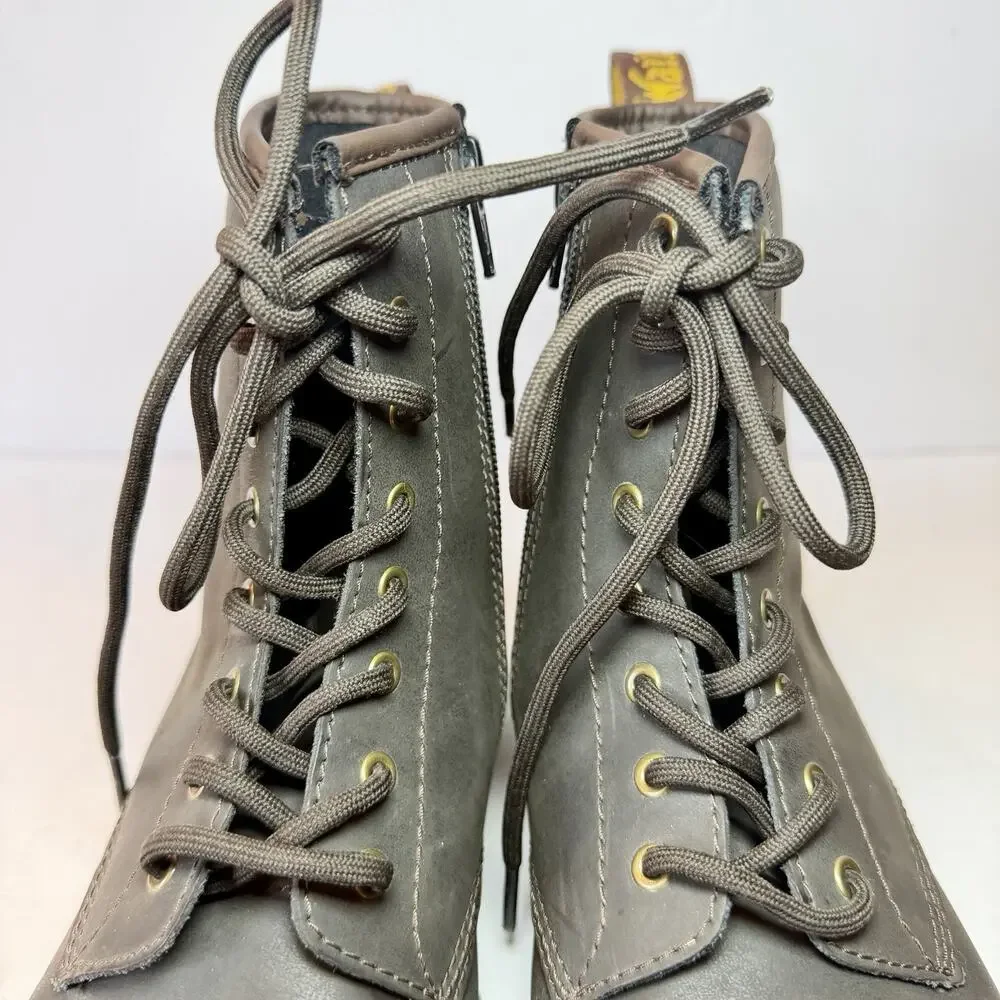 Dr. Doc Martens Youth Leather Lace-Up Zip Ankle Combat Boots Size 6 US 1460 Y - Picture 5 of 11